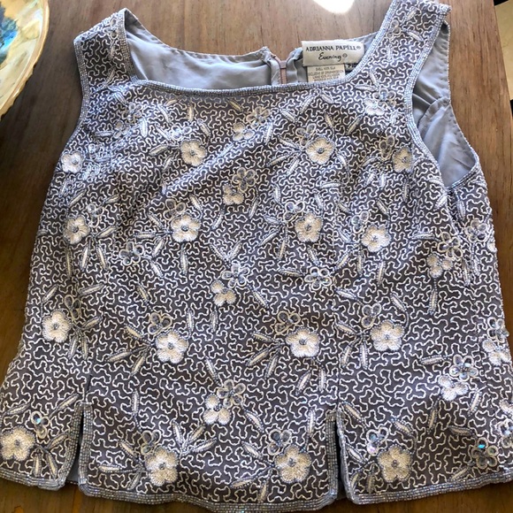 Andriana Papell beautiful sequined evening top 6 - Picture 1 of 9